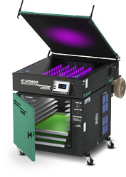 VDC-253610 10 Screen Drying Cabinet with E-2000 mounted to top